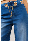 Gold Grommet Wide Leg Jeans