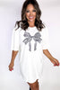 Oversized Striped Navy Bow Tunic