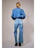 Tie Neck Chambray Blouse