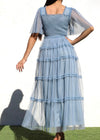 Ruffled Mesh Long Dress