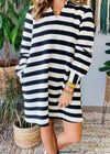 Black and White Striped Rugby Dress