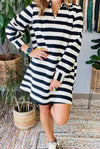 Black and White Striped Rugby Dress
