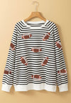 Black and White Sequined Football Top