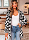 Black and White Checkered Cardigan