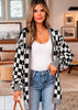 Black and White Checkered Cardigan