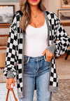 Black and White Checkered Cardigan