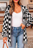 Black and White Checkered Cardigan