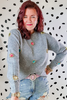 Crew Neck Jeweled Pullover Sweater