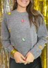 Crew Neck Jeweled Pullover Sweater