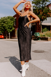 Black Ribbed Midi Dress