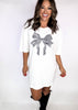 Oversized Striped Navy Bow Tunic