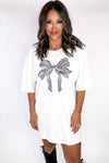 Oversized Striped Navy Bow Tunic